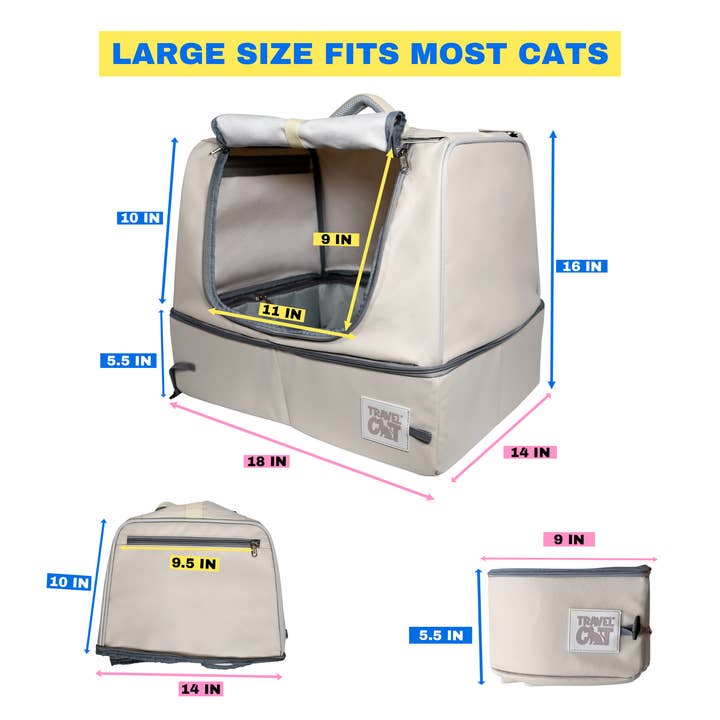 Travel Cat Wholesale - Wholesale Pet Carrier - Cat - "The Porta-Pawty+" Covered Travel Litter Box - Portable Bathroom for Cats8