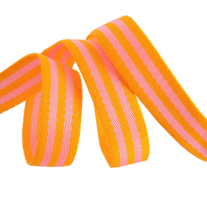 Renaissance Ribbons - Wholesale Craft Supplies - 2yd Pink/Orange - 1" Nylon Webbing - by Tula Pink - PRO 6PK
