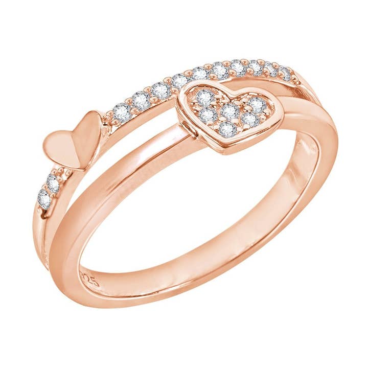 Ring met gespleten hart voor wholesale door GEMOUR