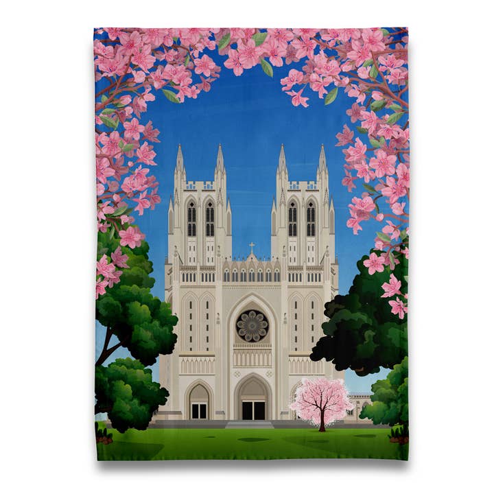 Naked Decor - Wholesale Tea Towel - DC Cherry Blossom at National Cathedral Tea Towel