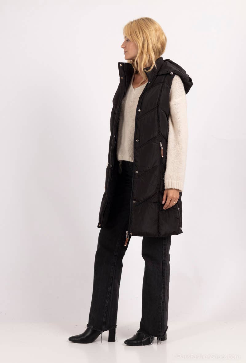 Saturne Paris - BIG SIZE EXCLUSIVE - Wholesale Outerwear Vest - Women's - Quilted Sleeveless Puffer Vest - Plus Size TG5821