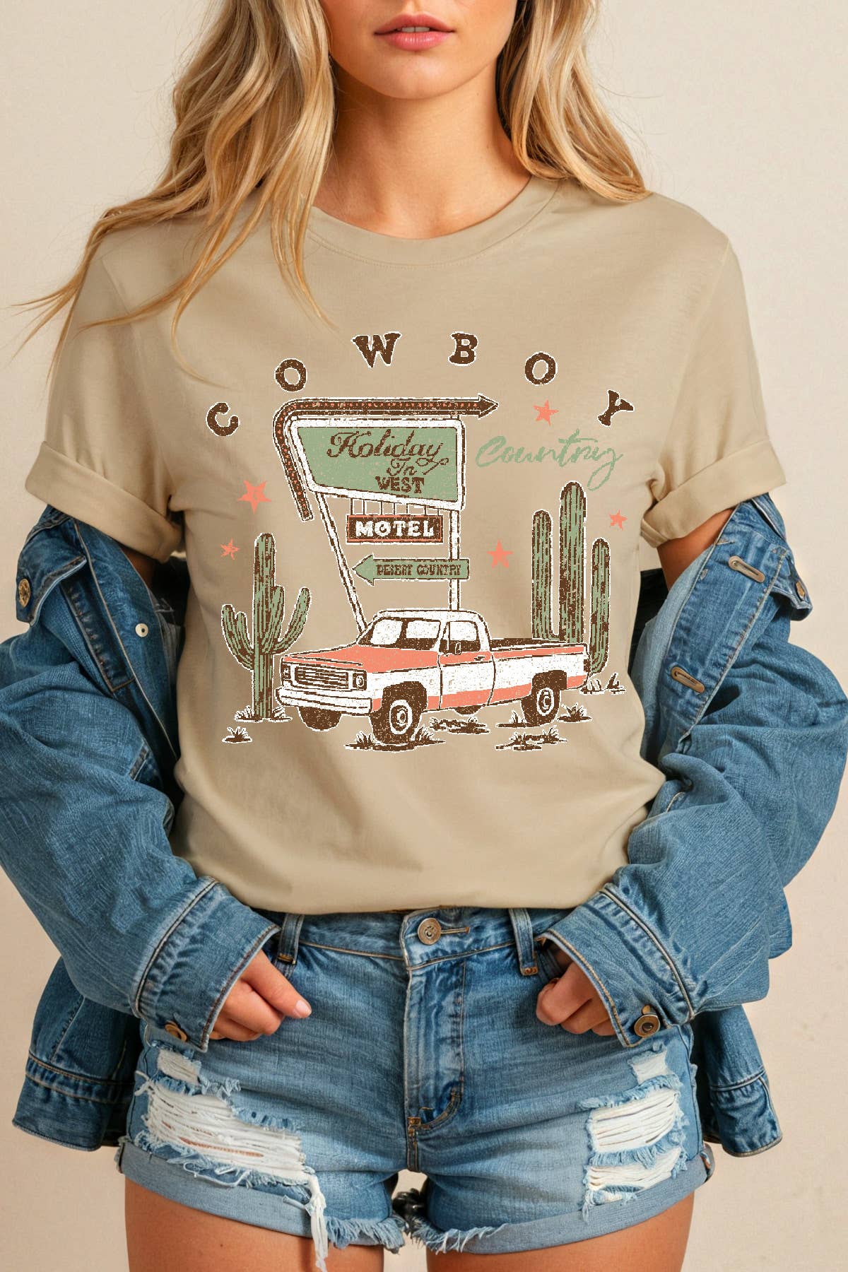 Amused by Blue - Wholesale Screen Printed T-Shirt - Women's - Women Country Graphic Print Short Sleeve Solid Top3