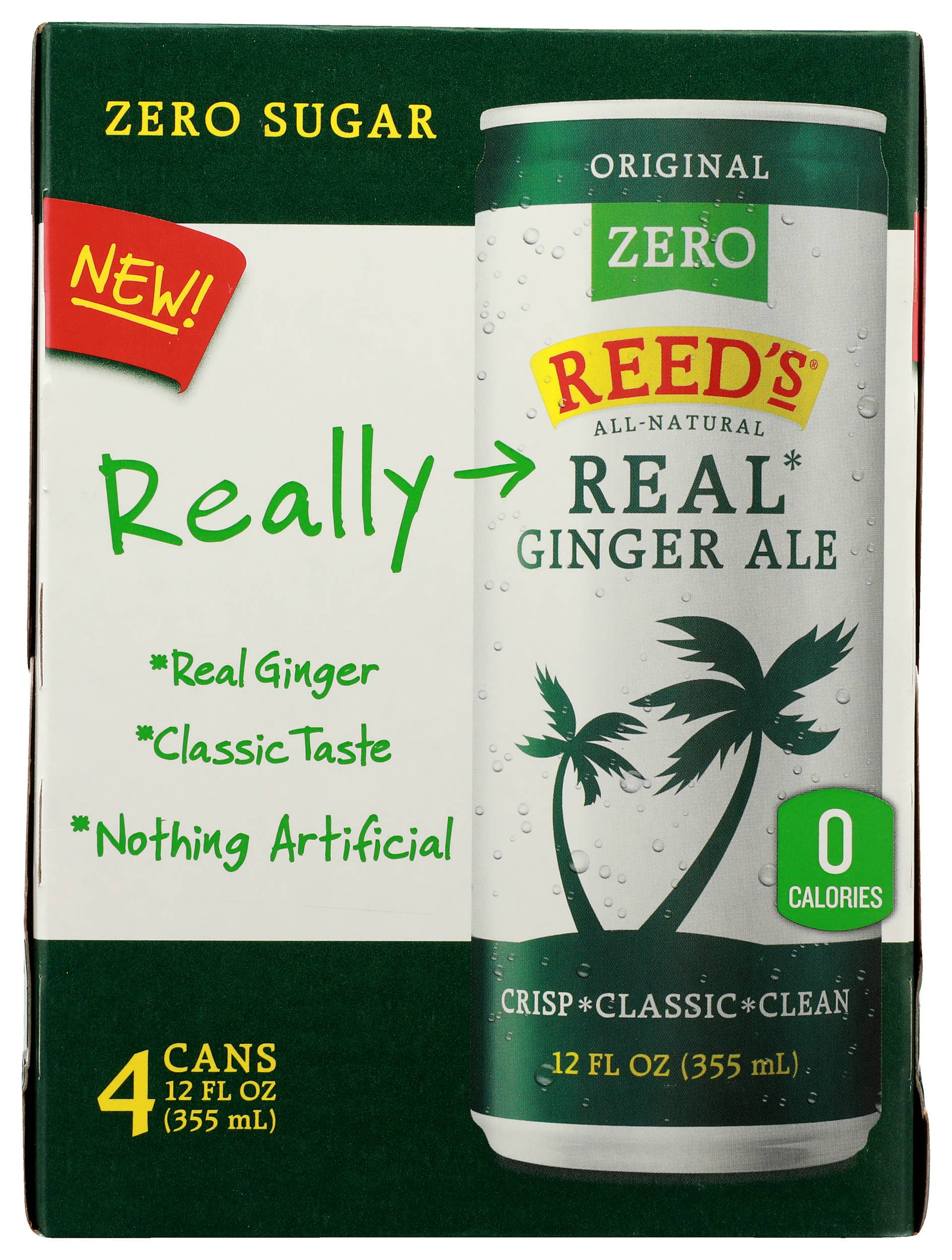 KeHE Distributors, LLC - Wholesale Soda/Carbonated Drink - Reed's Zero Sugar Ginger Ale Soda, 12 fl oz