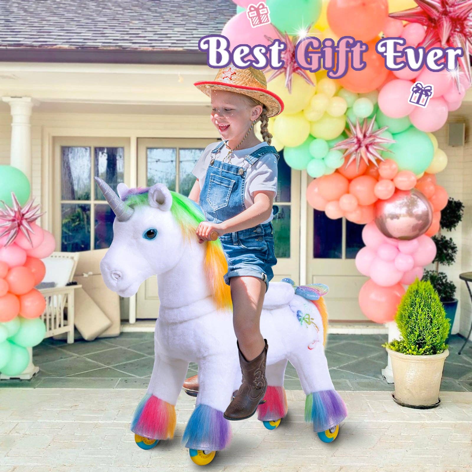 PonyCycle GmbH - Wholesale Rocking Horse - Kids - Model X Ride-on Unicorn Toy- Rainbow Unicorn2