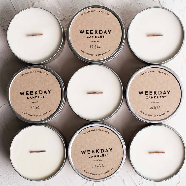 Weekday Candles - Wholesale Travel Candles - Happy Camper Cabin Candle Tin