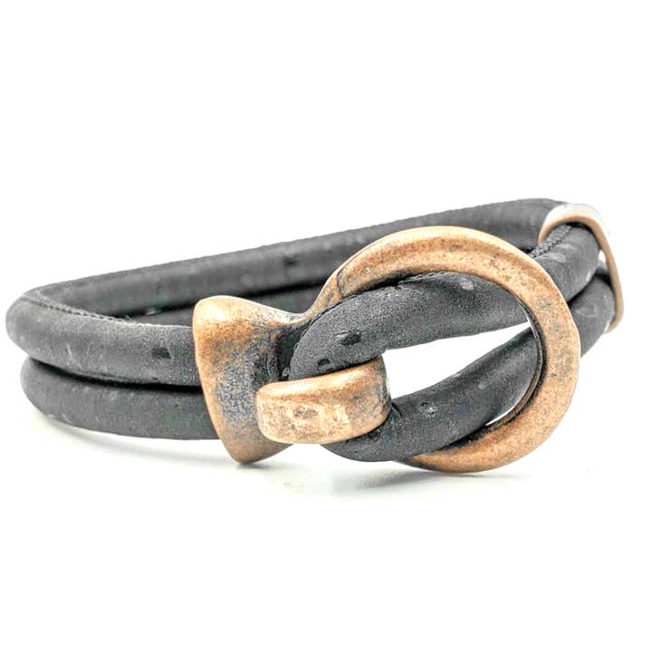 Gem Lounge Jewelry - Wholesale Bangle Bracelet - Pick Your Color: Cork Copper Open Hook Bracelet5