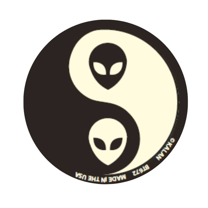 Alien Ying Yang 1.25" Round Button for wholesale by Kalan