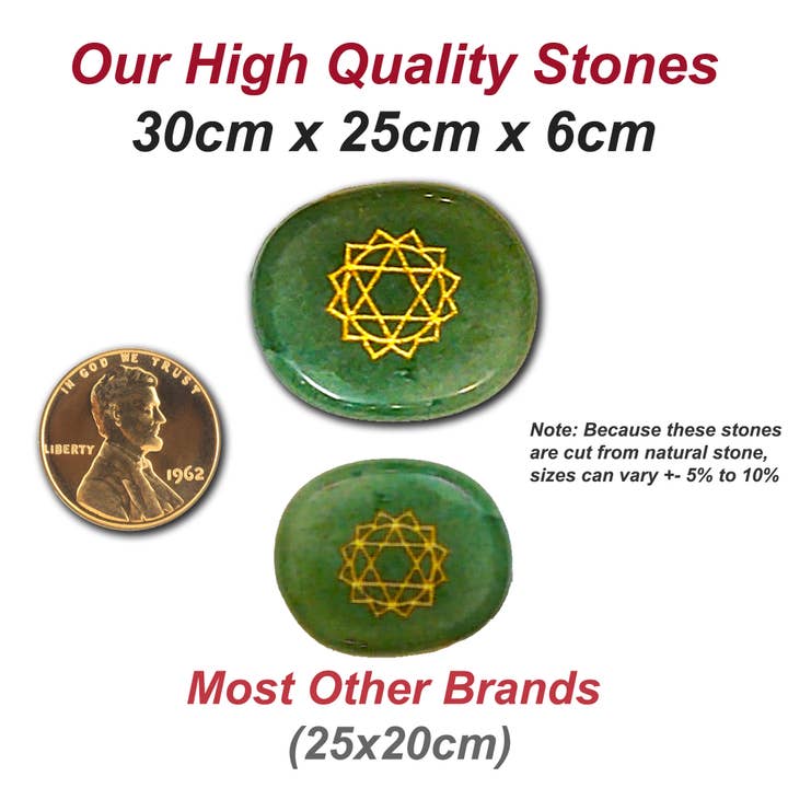 Deep Healing Light - Wholesale Spiritual Stone/Crystal - Chakra Stones, Engraved Symbols - Reiki Healing - Polished