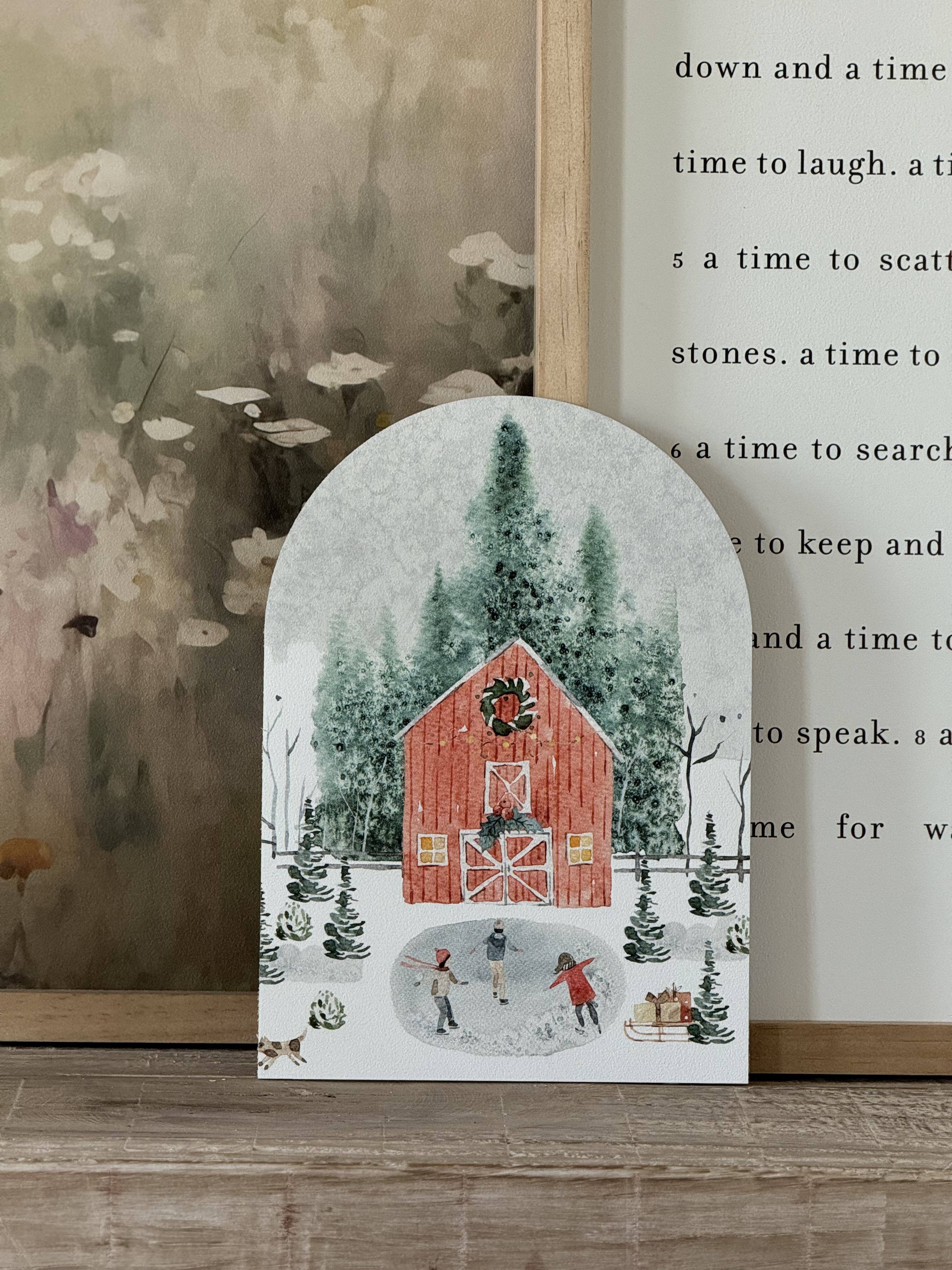 Lily and Sparrow - Wholesale Christmas Decoration - Large Winter Barn Scene, Arch | Christmas Decor