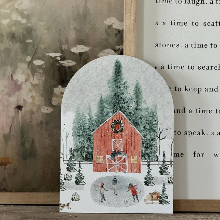 Lily and Sparrow - Wholesale Christmas Decoration - Large Winter Barn Scene, Arch | Christmas Decor