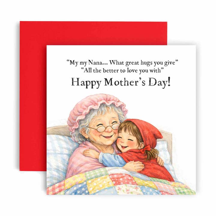 Fairytale Red Riding Hood Great Hugs Nana Mothers Day Card for wholesale by Huxters