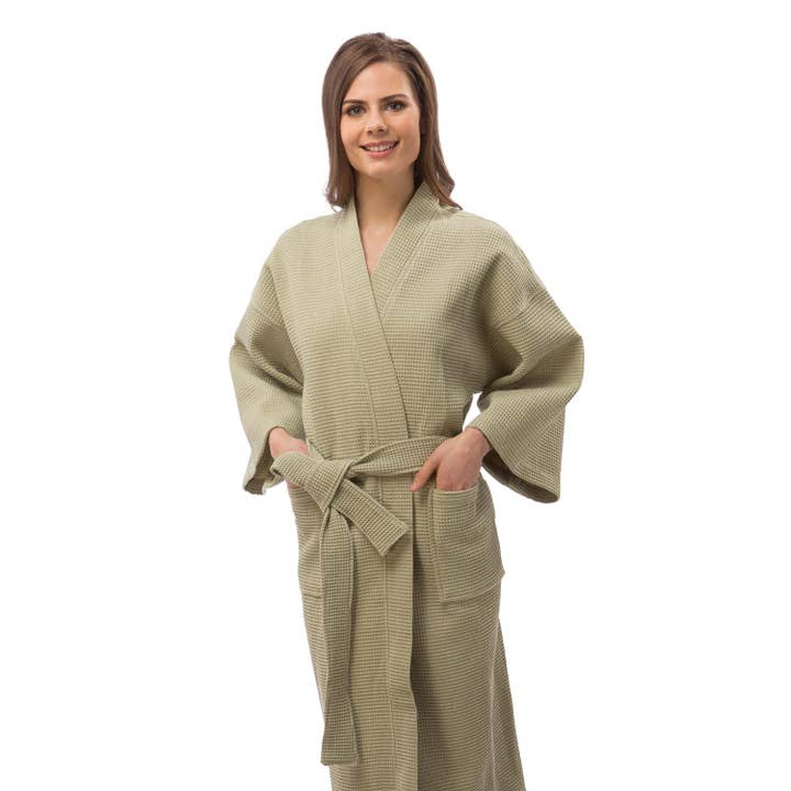 Appearus Products Corp. - Wholesale Robe – Unisex - XXL Waffle Kimono Bathrobe - Unisex 85% Cotton Blend2