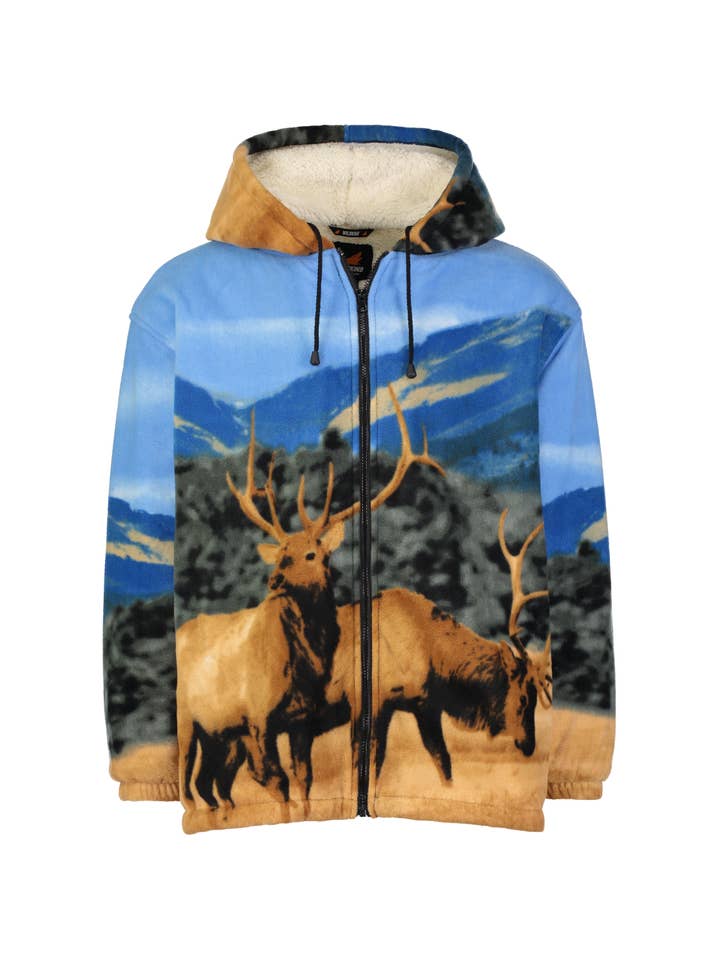 Wildkind - Wholesale Hoodie - Women's - Elk Full Zip Plush Sherpa Animal Hoodie