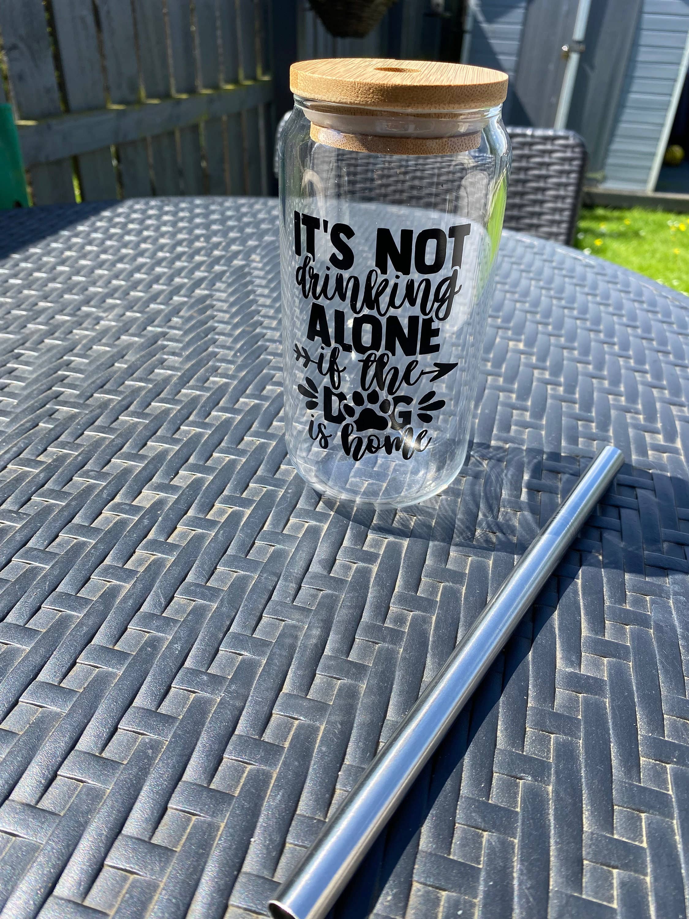 EcoDogDesigns – wholesale Drinking glass/cup – Dog Lovers Drinking Glass With Bamboo Lid & Steel Straw8