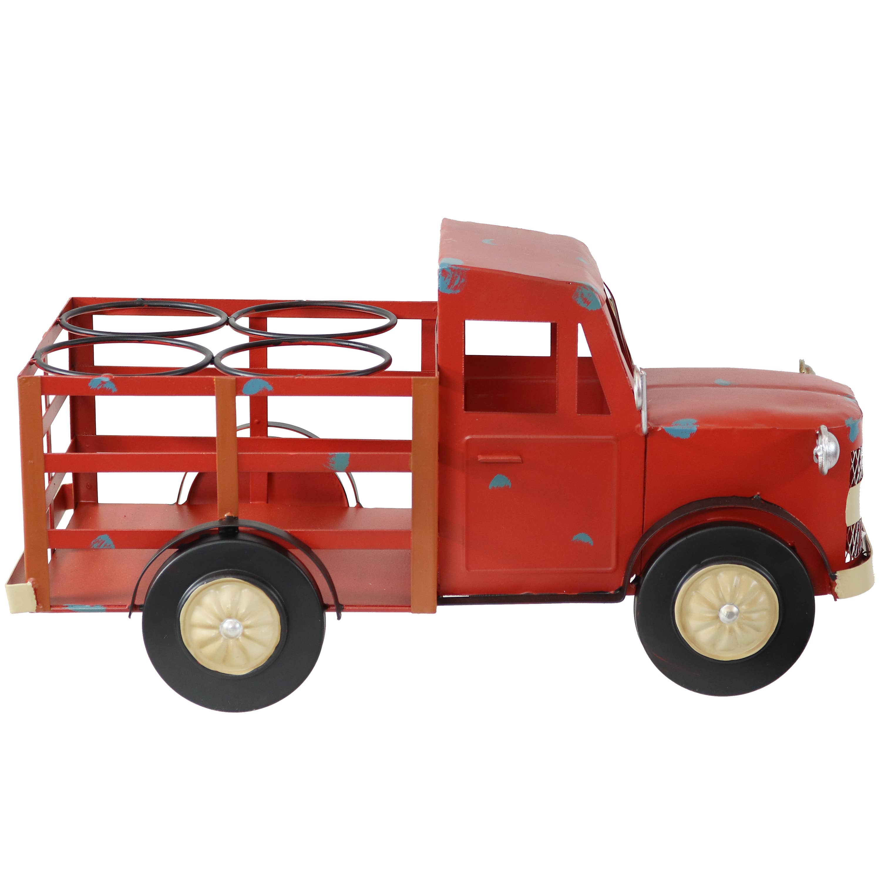 Sunnydaze Decor - Wholesale Wine Rack - Iron Sheet Rustic Red Truck Convenient Countertop Wine Rack9