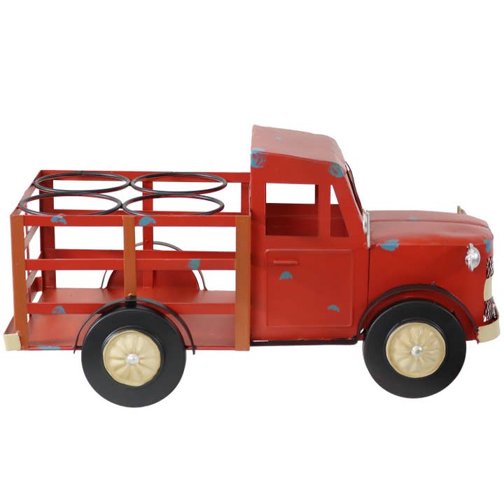 Sunnydaze Decor - Wholesale Wine Rack - Iron Sheet Rustic Red Truck Convenient Countertop Wine Rack9