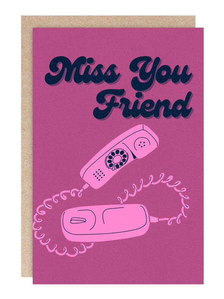 Denk aan jou kaart - Mis je vriend - Door kunstenaar ontworpen voor wholesale door Kindred Paper Co.