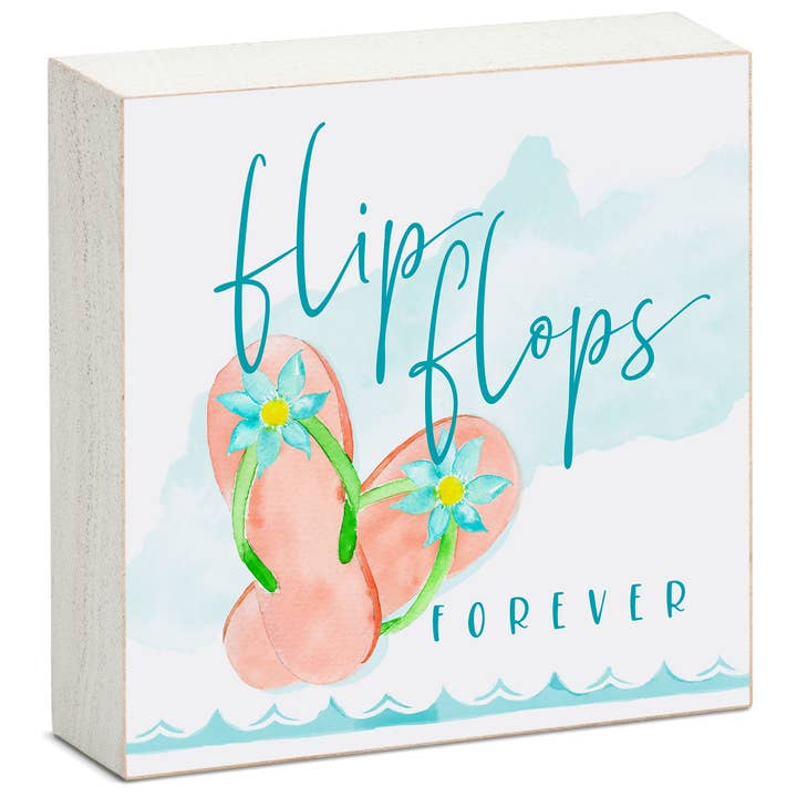 CounterArt/Highland Home/Thirstystone - Wholesale Sign - "Beach Life" Pre-Pack Artistic Wood Block Sign Display4