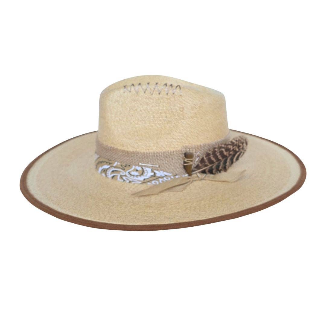Tan Steve  Straw Western Crown Hat for wholesale on Faire0