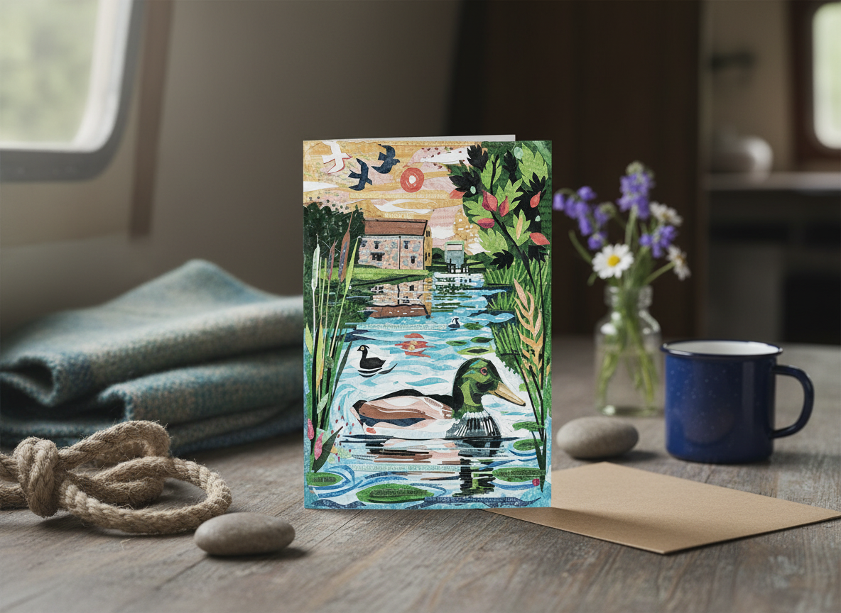 Jamie Poole – wholesale Everyday greeting card – The Wild Duck – A5 Art Card, Pack of 6, Blank Inside3