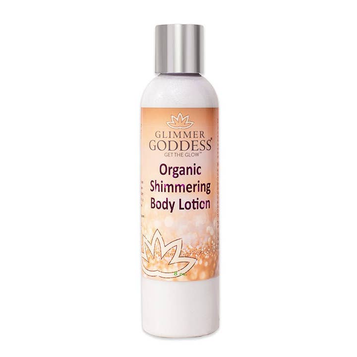 Organic Diamond Shimmer Body Lotion – Sexy Level 2 & Super Level 3 Shimmer in 4 oz & 8 oz for wholesale by Glimmer Goddess®