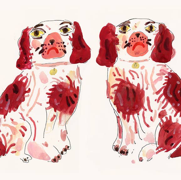 ELIZABETH GRAEBER art + illustration - Wholesale Art Print - Staffordshire dog figurines Print