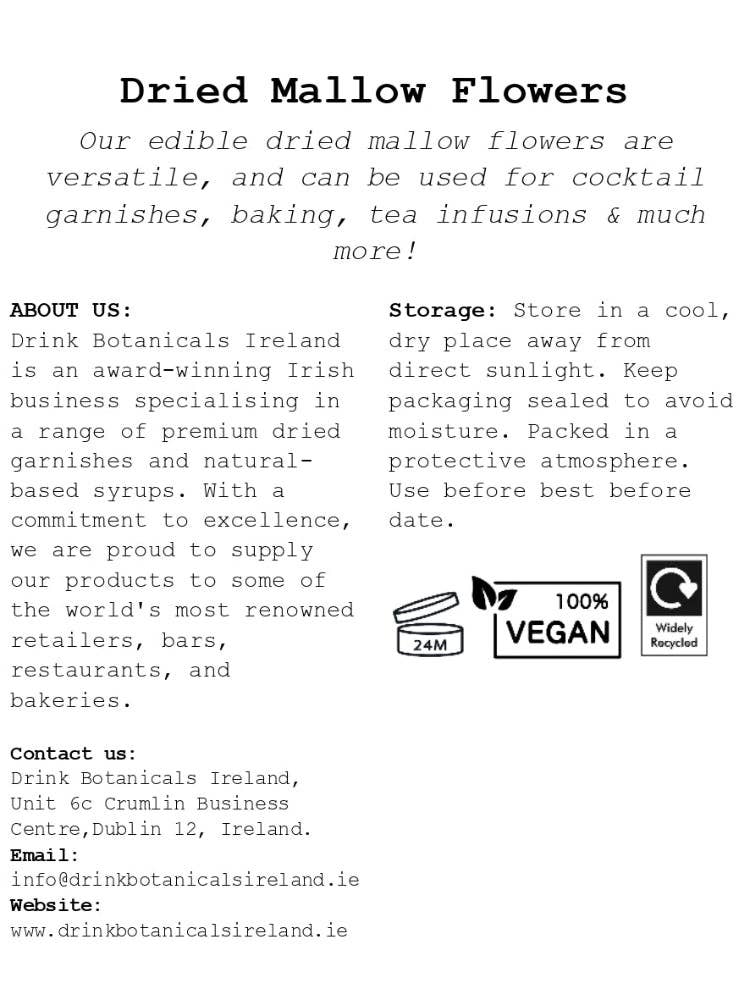 Drink Botanicals Ireland - Wholesale Dried/dehydrated vegetables - Dried Blue Pea Mallow Flower3