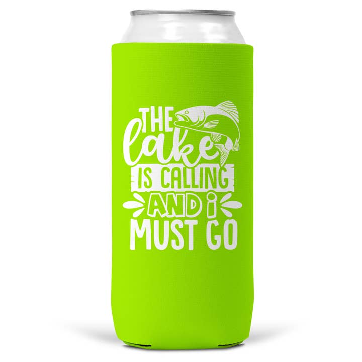 La vie est meilleure au lac SLIM CAN Coozie//Koozie Slim Can pour la vente par Wi-Wear