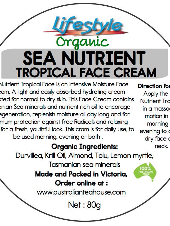 Sea Nutrient Tropical (crème pour le visage) - 80 g pour la vente par Australian Tea House