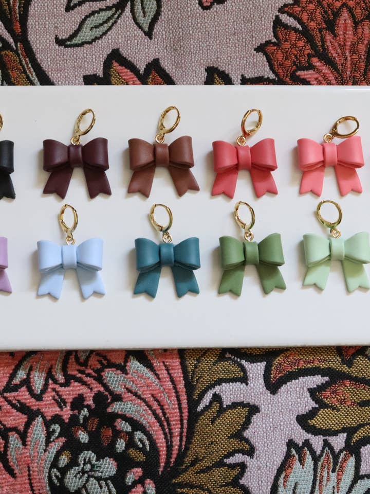 Bow Earrings for wholesale by Lily and Sparrow Clay