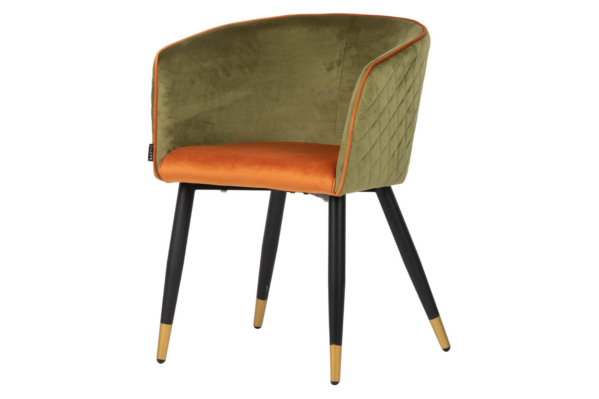 Garpe Interiores - Wholesale Chair - Chair With Velvet Handle Green Orange 55x57x76cm1