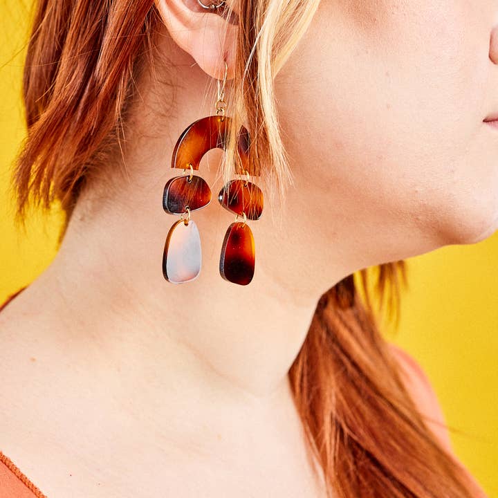 The Lost & Found - Wholesale Dangle Earrings - Arch Rival Earrings "Tortoise Shell"
