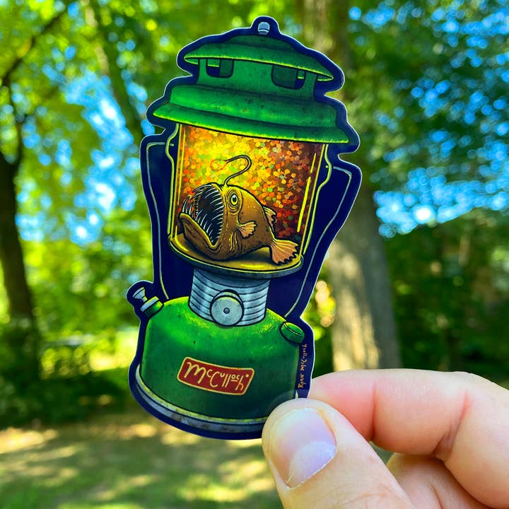 Ryan McCulloch Art - Wholesale Sticker - GLITTER STICKER: Anglerfish Lantern