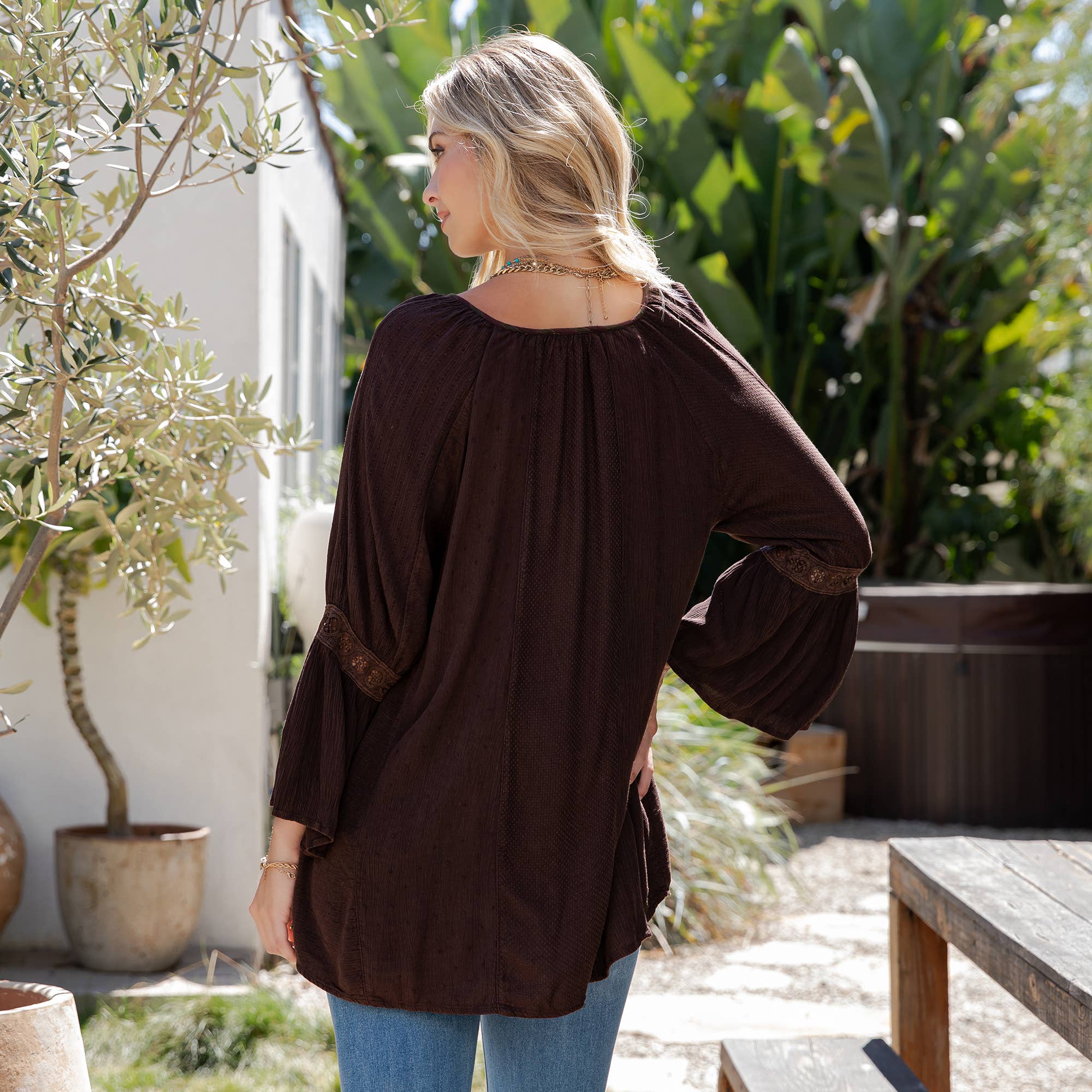 Young Threads - Wholesale Tunic - Women's - Peasant Top with Print Checks Patchwork (New Color)22