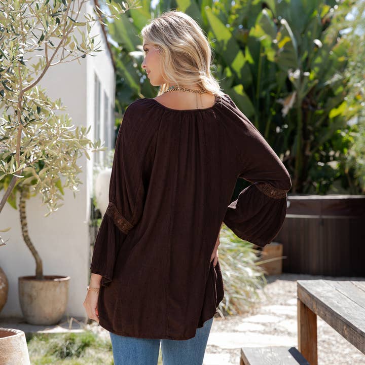 Young Threads - Wholesale Tunic - Women's - Peasant Top with Print Checks Patchwork (New Color)22