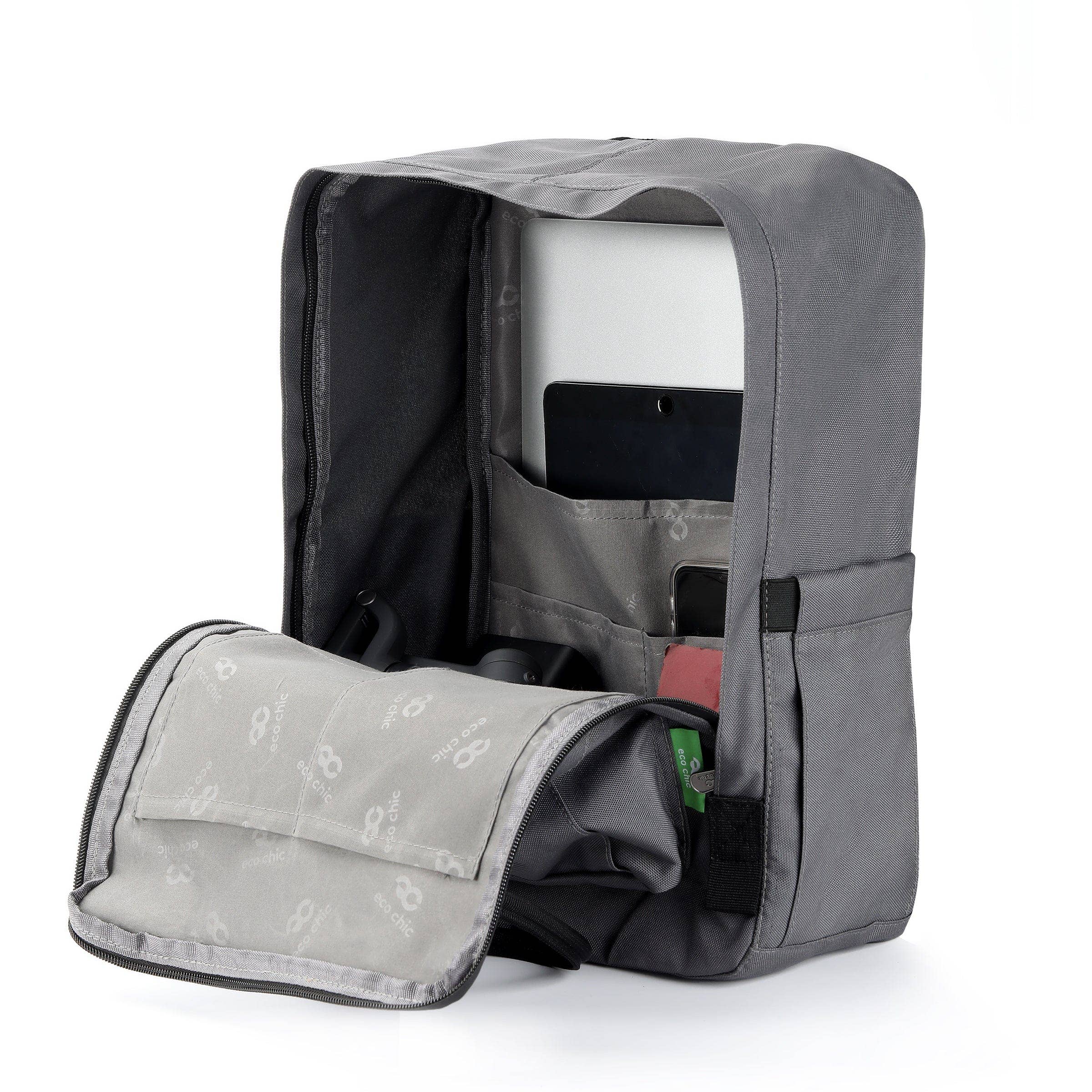 Eco Chic - Wholesale Backpack - Unisex - Eco Chic Recycled Canvas Top Handle Backpack - Carbon4