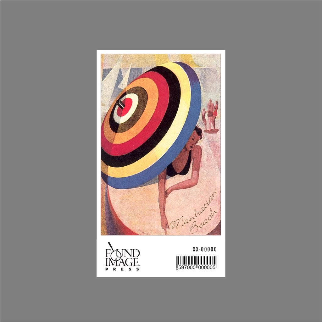 Found Image Press - Wholesale Sticker - Sticker CA-1348 Manhattan Beach, Woman with Umbrella1