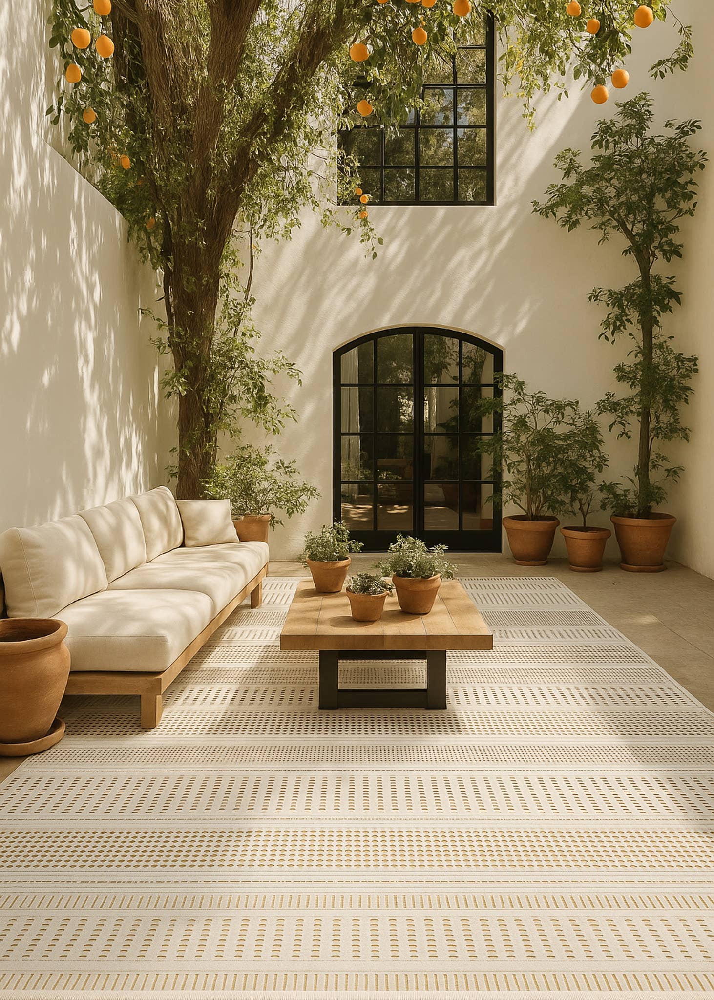 Abstract Modern Boho Beige Brown Indoor Area Rug for wholesale on Faire1