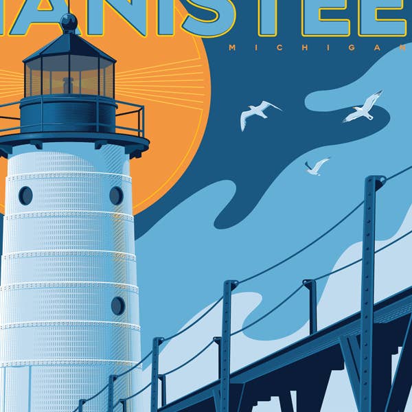 The Mighty Mitten - Wholesale Art Print - Manistee - Michigan Travel Art Print3