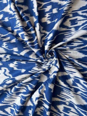 5 Yards Indian Cotton Handmade Fabric Ikat Print Fabric for wholesale by Bhawana Handicrafts