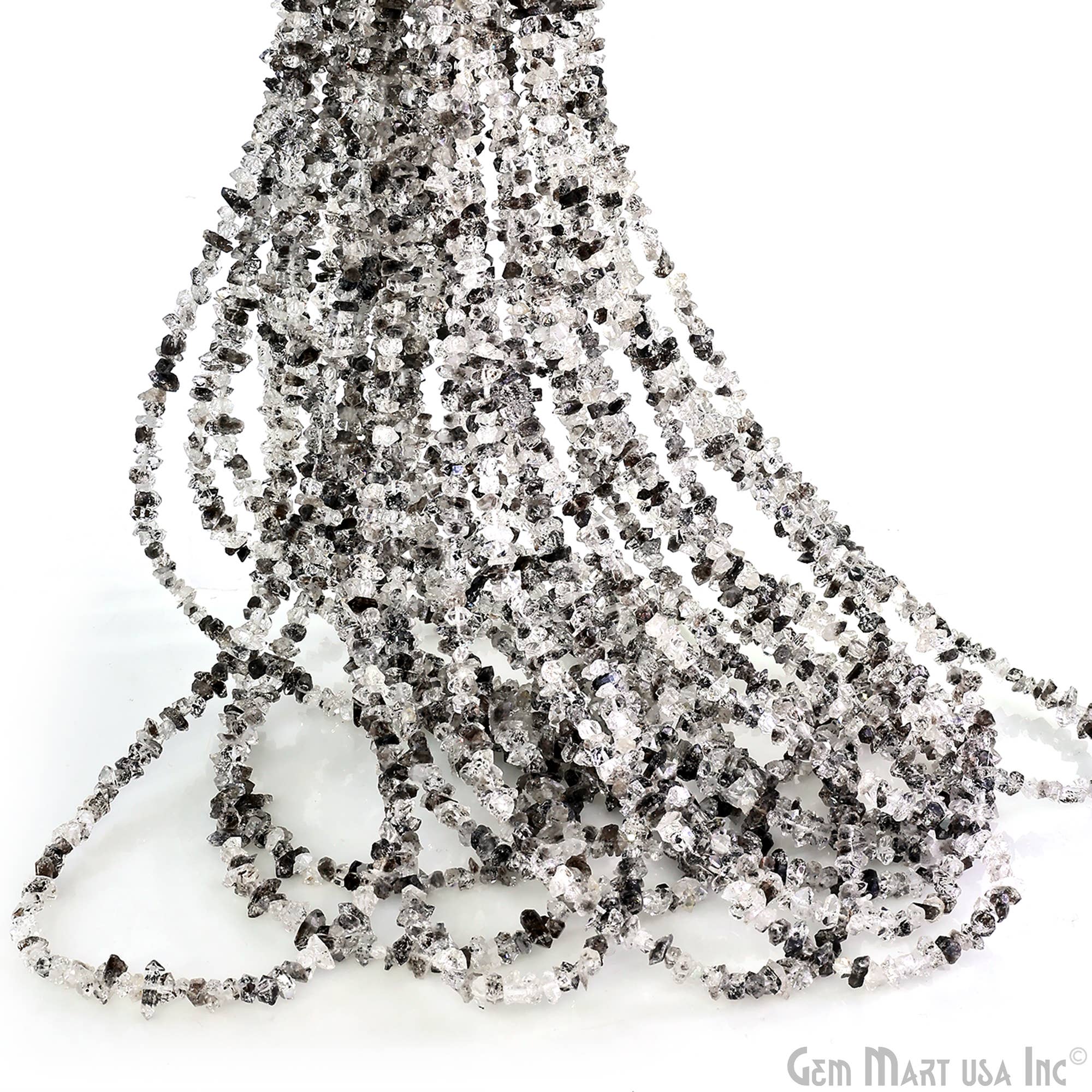 GemMartUSA - Wholesale Beads - Herkimer Diamond Chip Beads, Natural Gemstone, 16 Inch12
