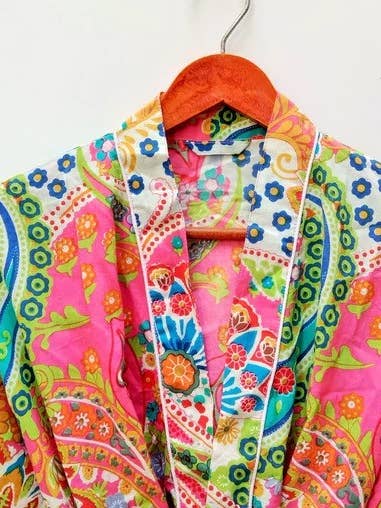 bhavnas boutique - Wholesale Robe - Women's - Long Cotton Kimono Bohemian Sleepwear Bath Robes