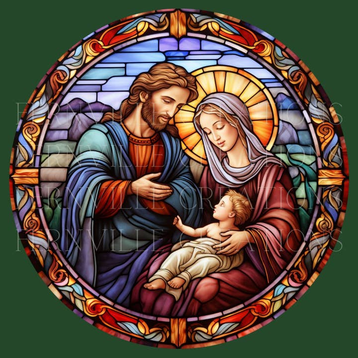 Fernville Creations - Wholesale Coasters - Ceramic Nativity Scene Coaster with Stained Glass Design