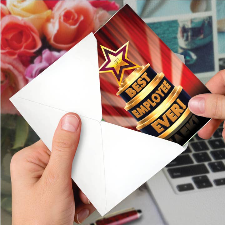 NobleWorks - Wholesale Season's Greetings Card - Employee Appreciation Day Card - Best Employee Ever