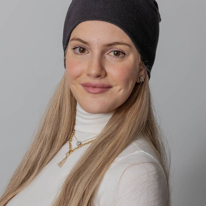 Black Stardust Beanie for wholesale by VALERI