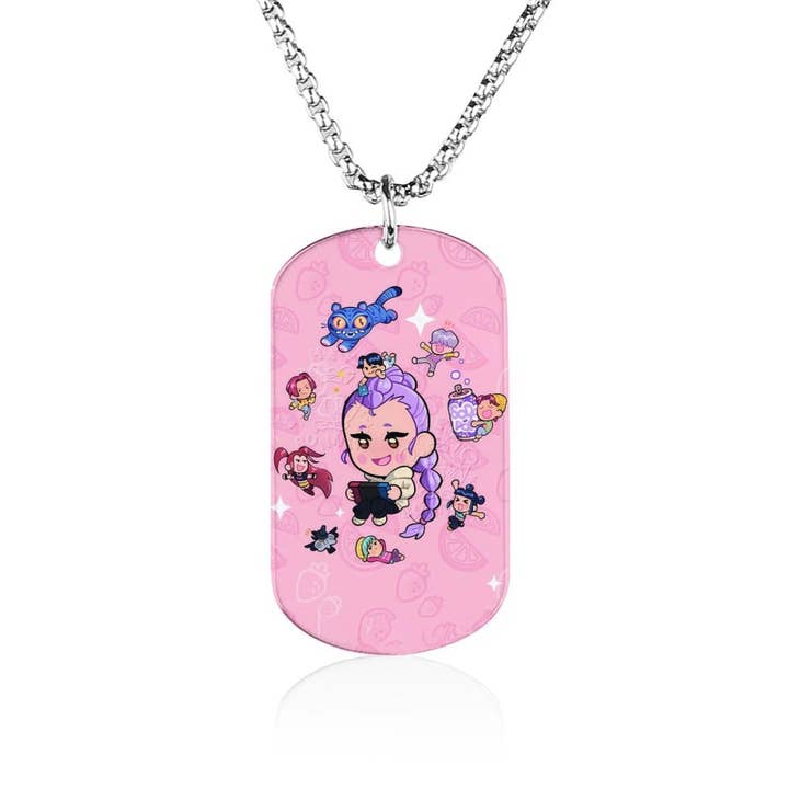 Auraquise - Wholesale Kids Necklace - Kids - K-Pop Demon Hunters Stainless Steel Pendant Necklace Cartoon Anime Jewelry Accessory4