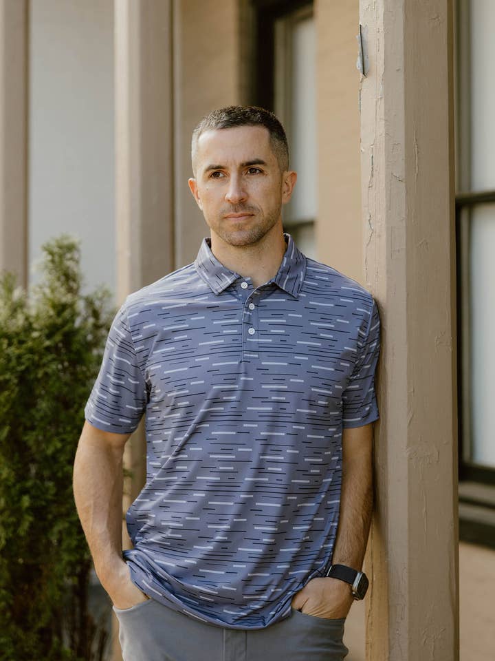 Grey Dashes Polo for wholesale by JD Buck