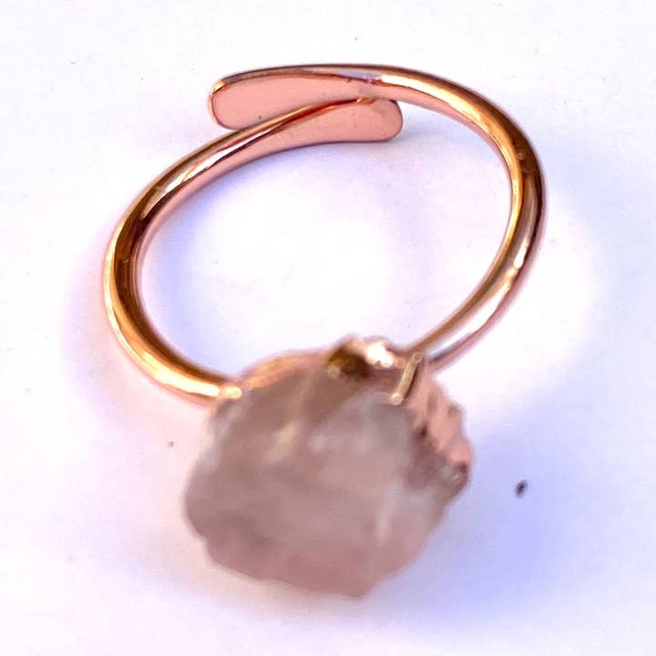 Rose Quartz Raw Ring in Copper for wholesale by Mystical and Whimsical