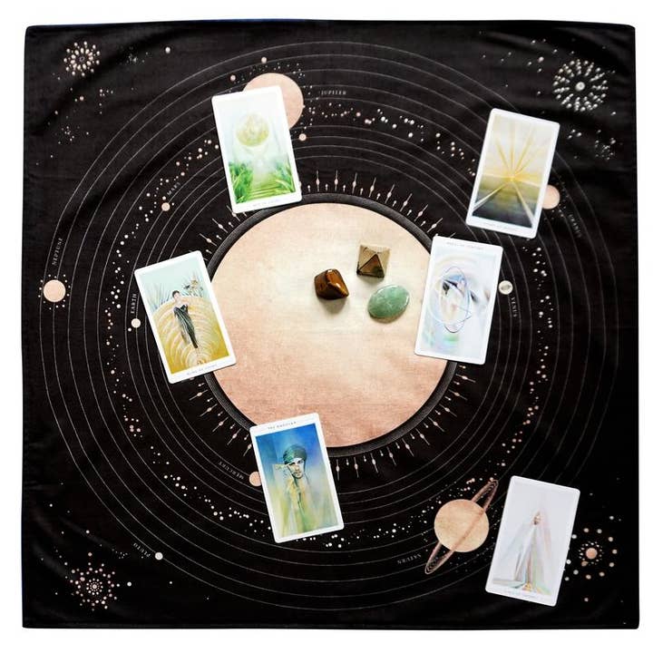 Hidden Crystal Tarot - Vente Cartes de tarot - Tissu de tarot du système solaire2