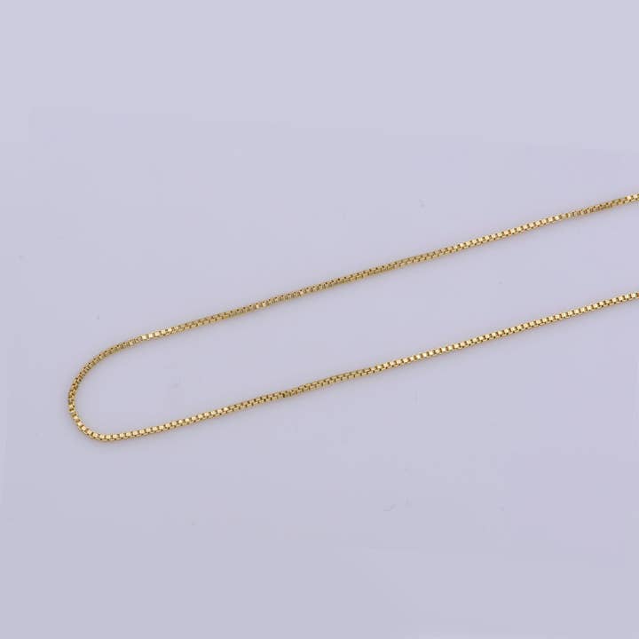 16KGold Filled 0.75mm BOX Chain,16" / 17.5"/20'/23.5" for wholesale by Aim Eternal